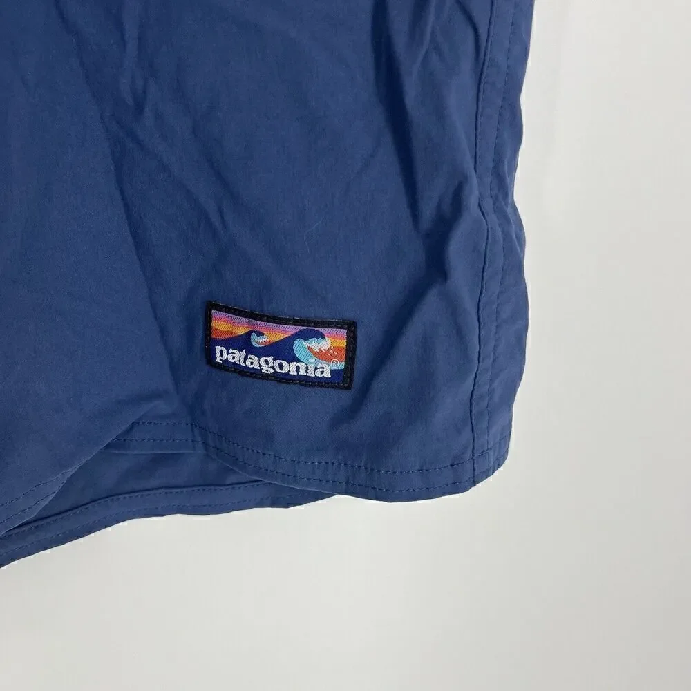 Patagonia Wavefarer Board Shorts Size 34 Mens Navy Pink Colorblock Swim Trunks